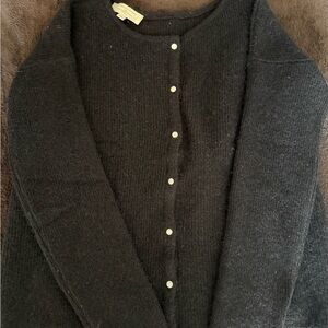 Sezane Black Gaspard Cardigan Sweater